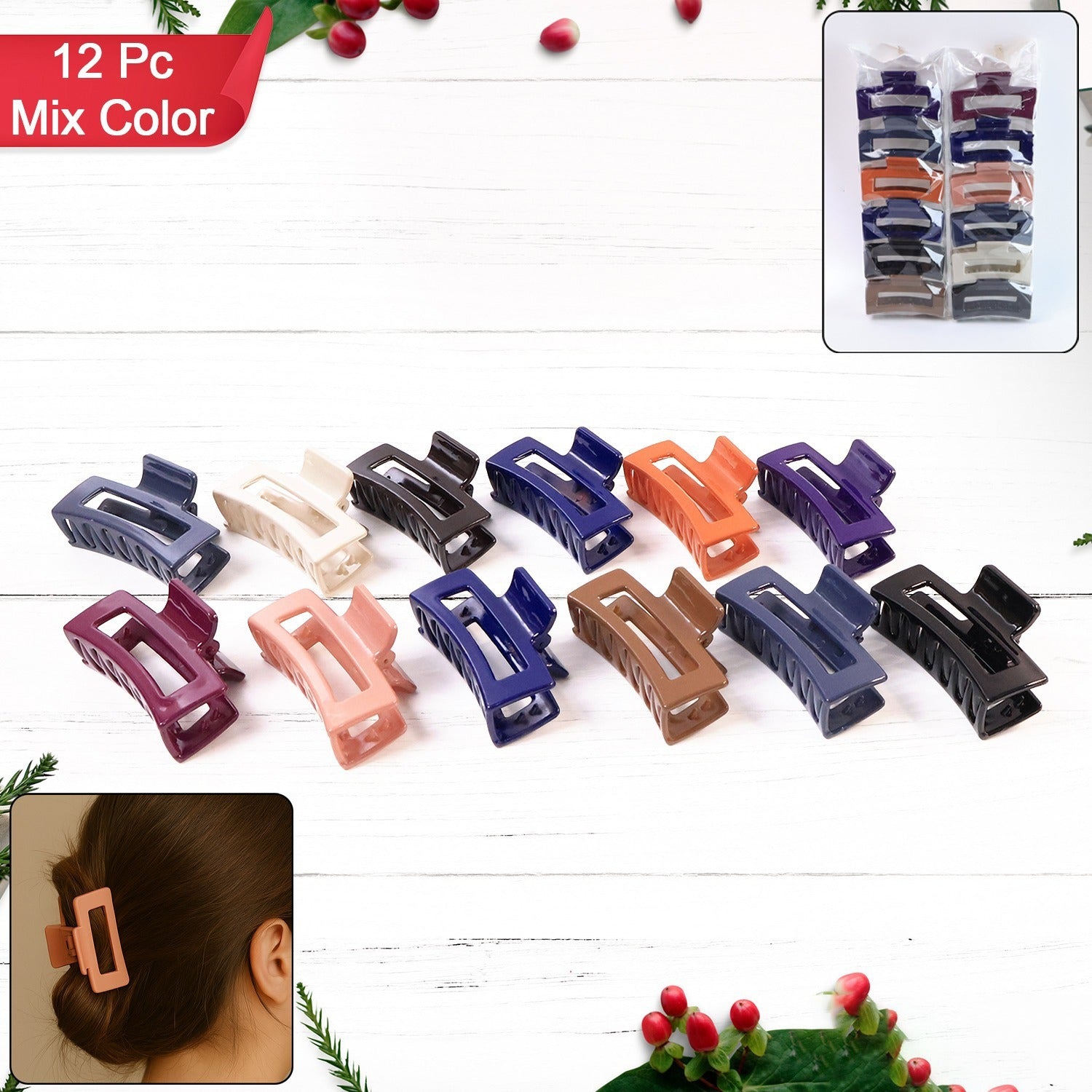 Elegant Matte Finish Rectangular Hair Claw Clip Elegant Matte Finish Rectangular Hair Claw Clip